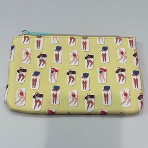 ipsy Yellow Print Cosmetic Pouch